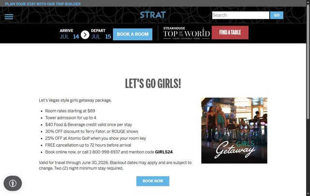 The STRAT Hotel checkout page showing The STRAT Hotel promo code box | Screenshot taken by SimplyCodes community member on Jul 14, 2025