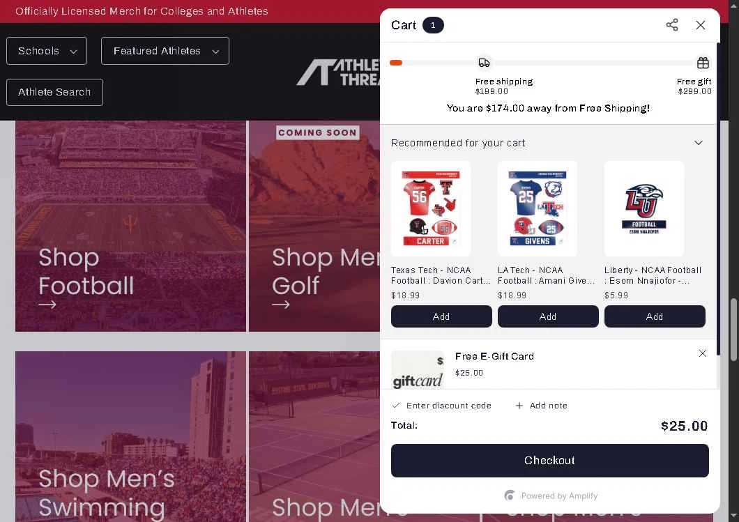 The Sun Devils checkout page showing The Sun Devils promo code box | Screenshot taken by SimplyCodes community member on Jan 31, 2026