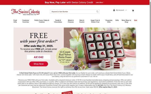 The Swiss Colony checkout page showing The Swiss Colony promo code box | Screenshot taken by SimplyCodes community member on Jul 18, 2025