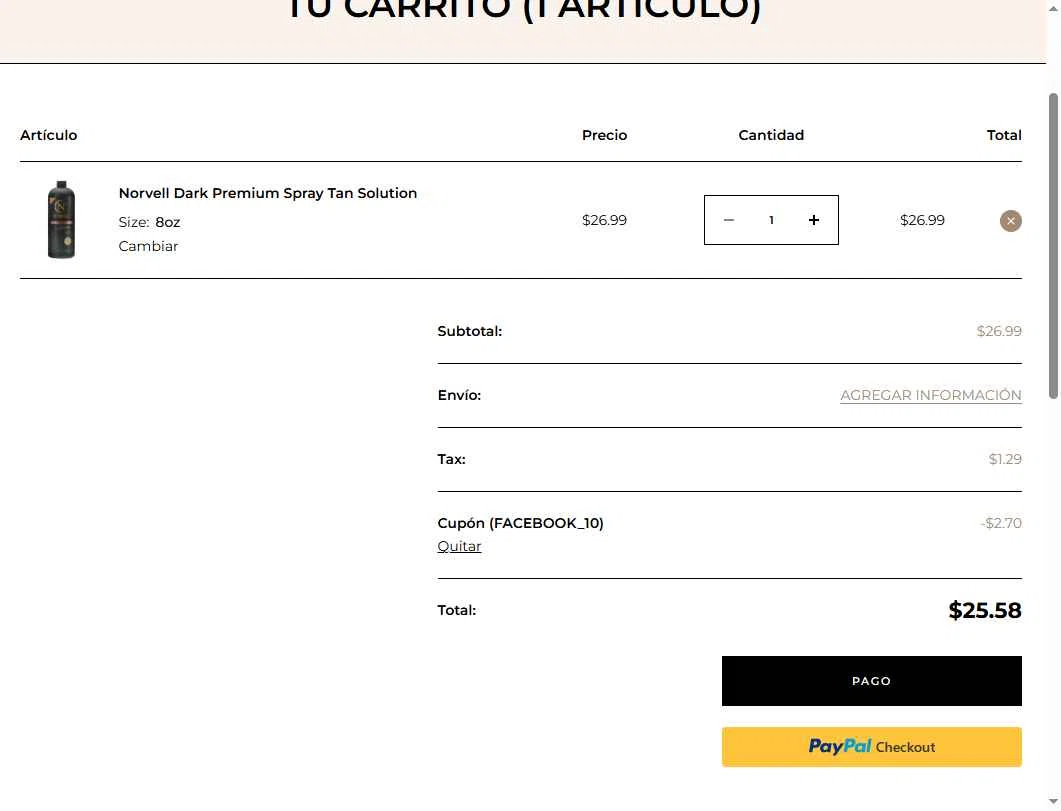 The Tanning Store checkout page showing The Tanning Store promo code box | Screenshot taken by SimplyCodes community member on Jul 20, 2025