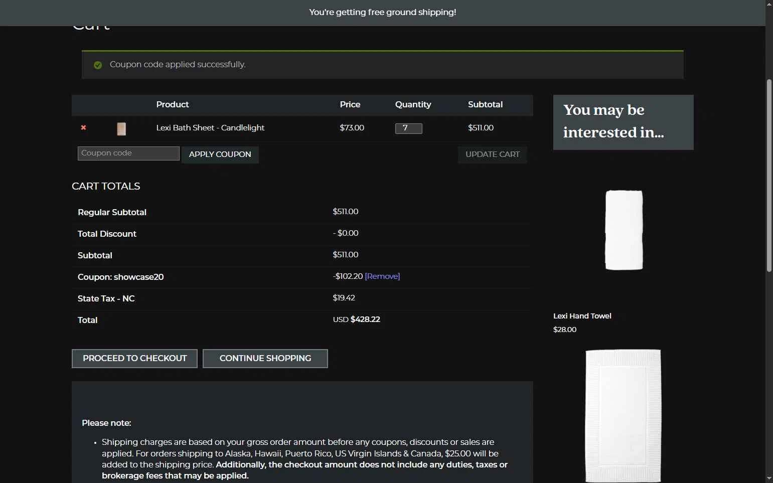 The Turkish Towel Company checkout page showing The Turkish Towel Company promo code box | Screenshot taken by SimplyCodes community member on Dec 9, 2025