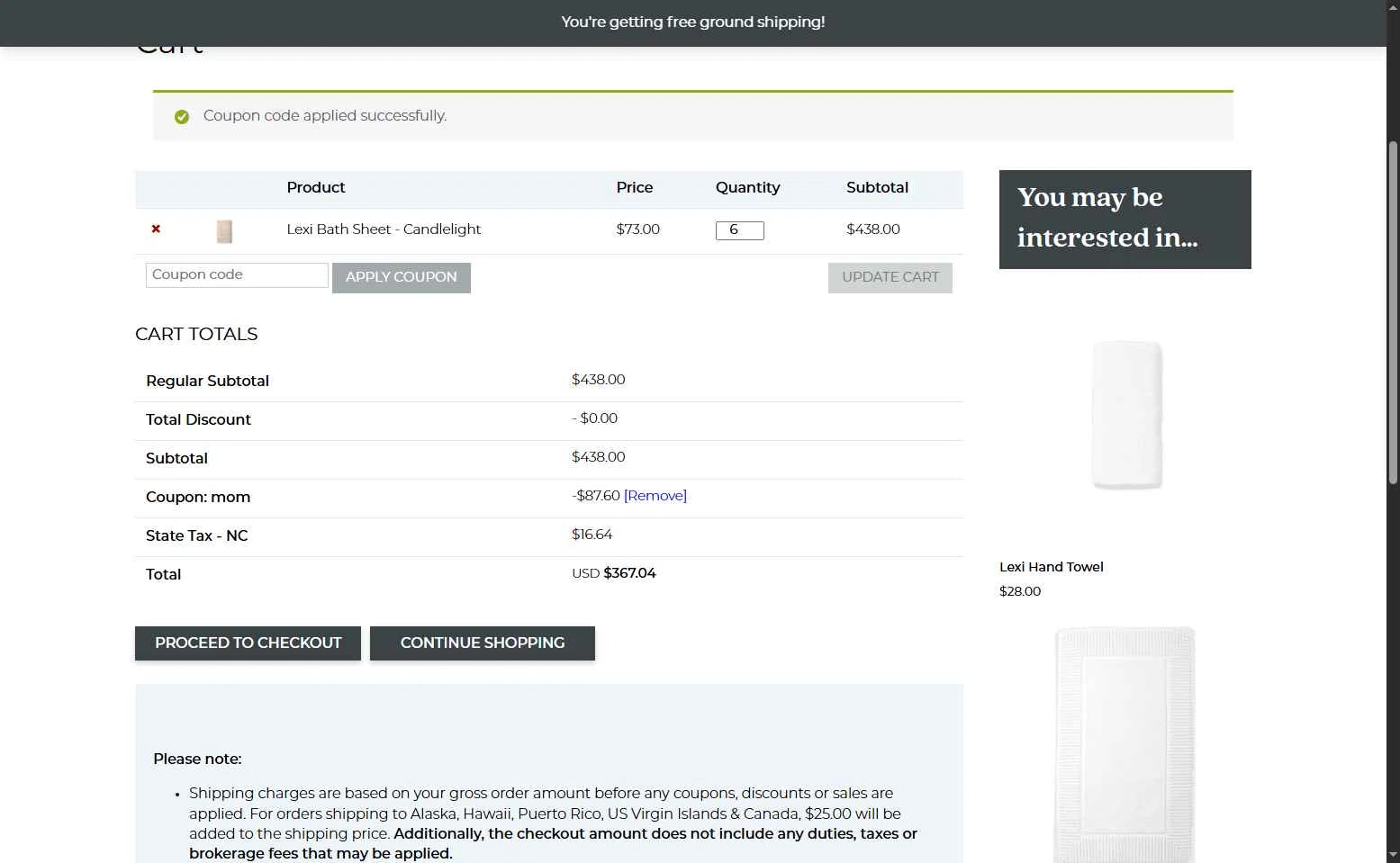 The Turkish Towel Company checkout page showing The Turkish Towel Company promo code box | Screenshot taken by SimplyCodes community member on Dec 21, 2025