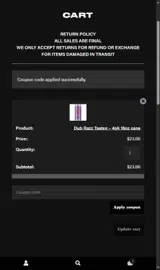 WELCOMEMYBABIEZ coupon verification screenshot