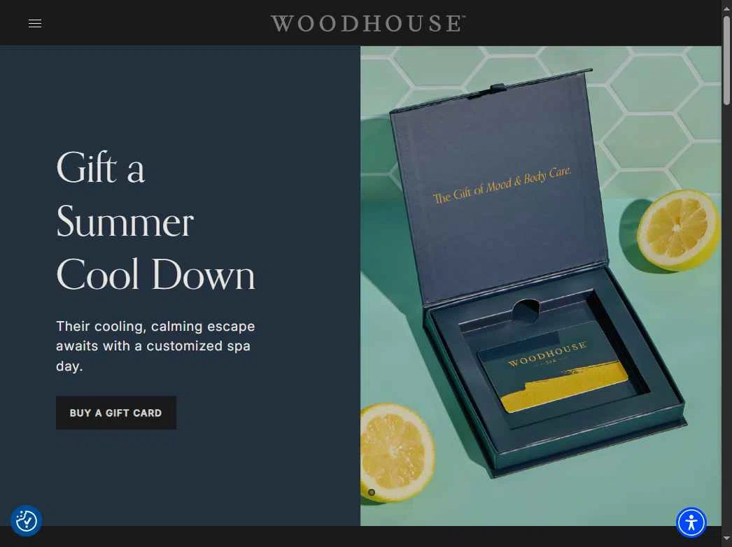 The Woodhouse Day Spa checkout page showing The Woodhouse Day Spa promo code box | Screenshot taken by SimplyCodes community member on Aug 1, 2025