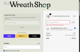 The Wreath Shop coupon verification screenshot