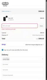 15offthez coupon verification screenshot