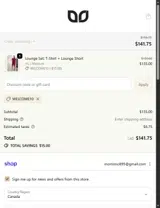WELCOME10 coupon verification screenshot
