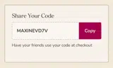 MAXINEVD7V coupon verification screenshot
