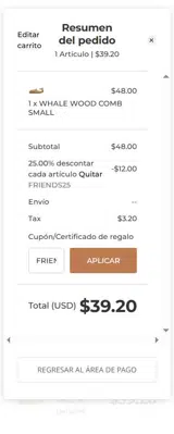 FRIENDS25 coupon verification screenshot
