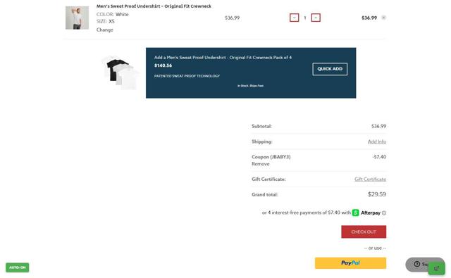 Thompson Tee checkout page showing Thompson Tee coupon code box | Screenshot taken by SimplyCodes community member on Aug 31, 2025