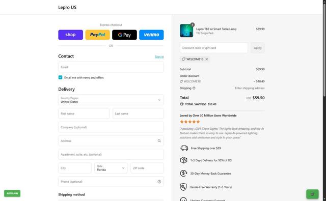 Thompson Tee checkout page showing Thompson Tee coupon code box | Screenshot taken by SimplyCodes community member on Sep 12, 2025