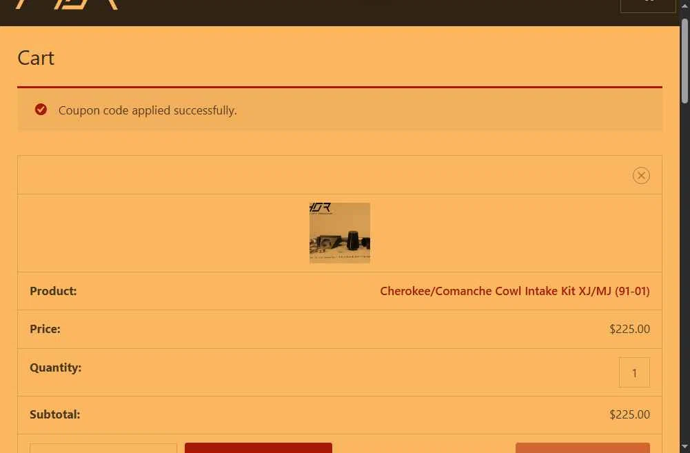 Trail Head Off Road checkout page showing Trail Head Off Road promo code box | Screenshot taken by SimplyCodes community member on Jul 16, 2025