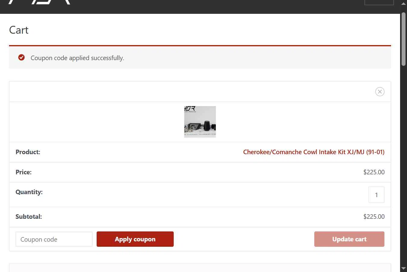 Trail Head Off Road checkout page showing Trail Head Off Road promo code box | Screenshot taken by SimplyCodes community member on Jul 16, 2025