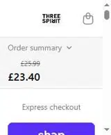 Three Spirit UK coupon verification screenshot