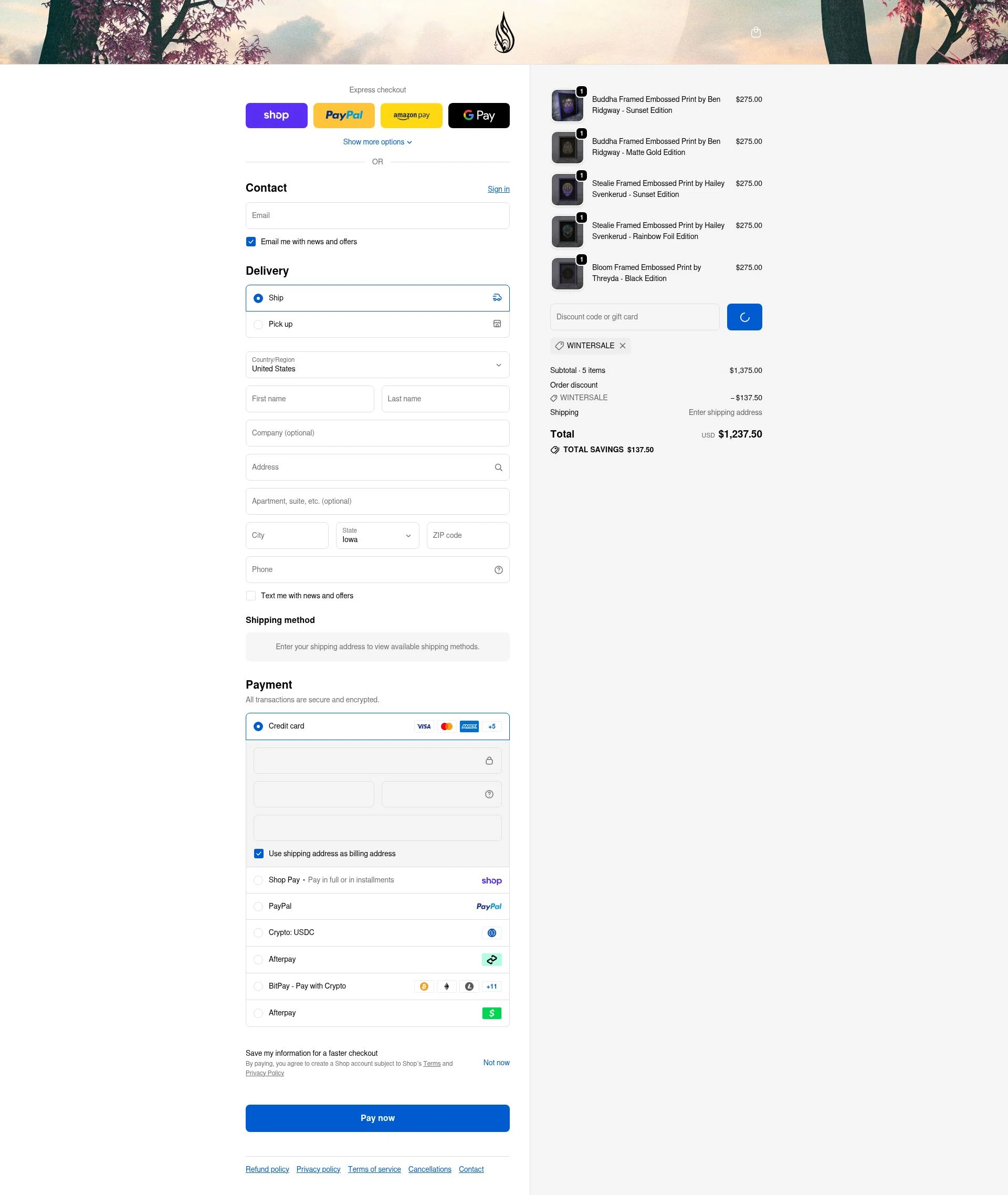 Threyda checkout page showing Threyda discount code box | Screenshot taken by SimplyCodes community member on Feb 15, 2026