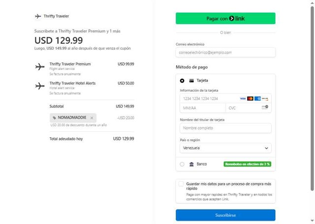 Thrifty Traveler checkout page showing Thrifty Traveler promo code box | Screenshot taken by SimplyCodes community member on Aug 18, 2025