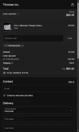THRONEA20% coupon verification screenshot