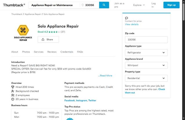 Thumbtack checkout page showing Thumbtack coupon code box | Screenshot taken by SimplyCodes community member on May 7, 2025