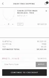 GRAD15 coupon verification screenshot