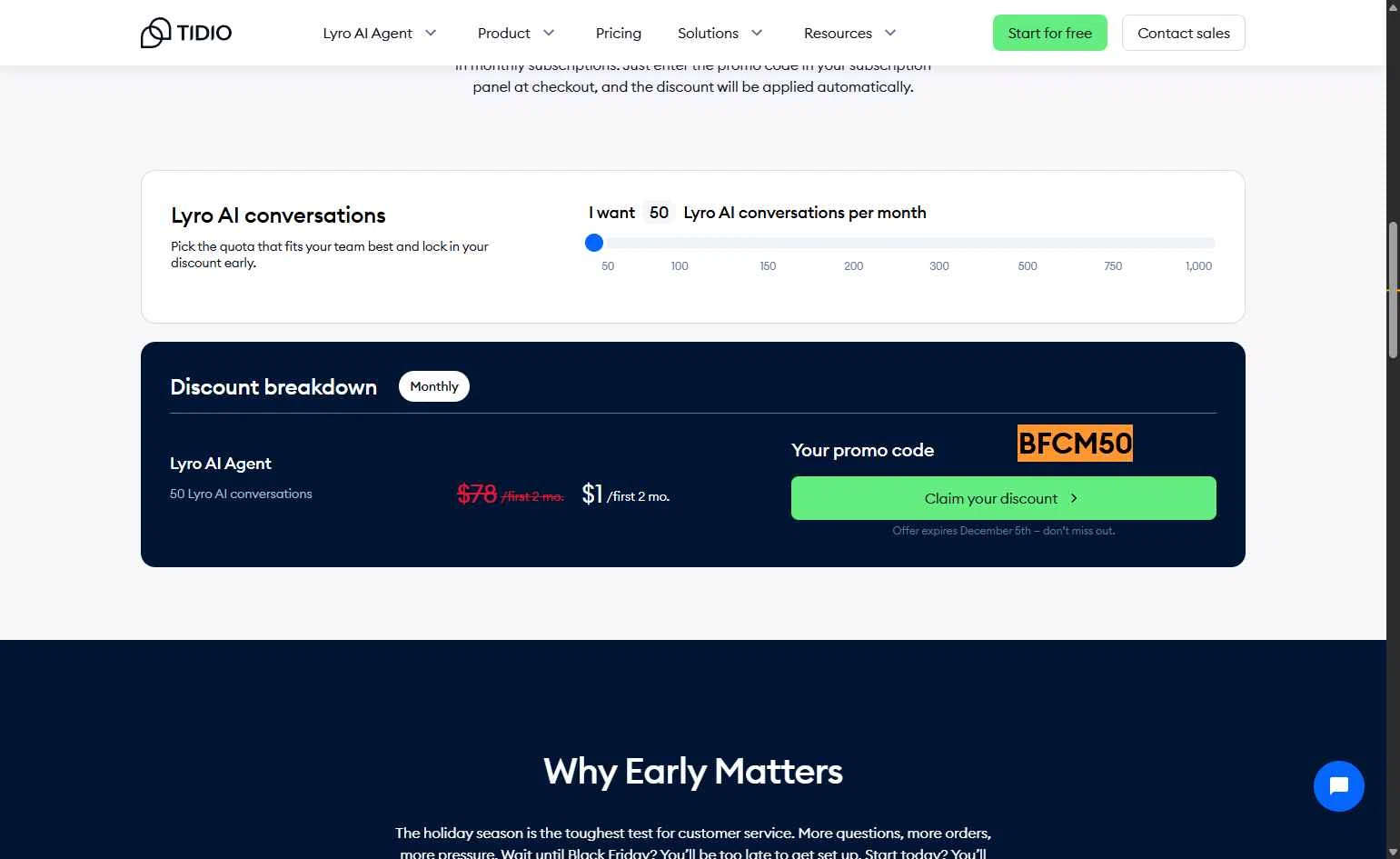 Tidio checkout page showing Tidio discount code box | Screenshot taken by SimplyCodes community member on Feb 4, 2026