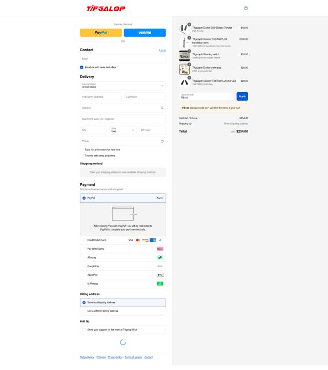 Tifgalop checkout page showing Tifgalop promo code box | Screenshot taken by SimplyCodes community member on Aug 21, 2025