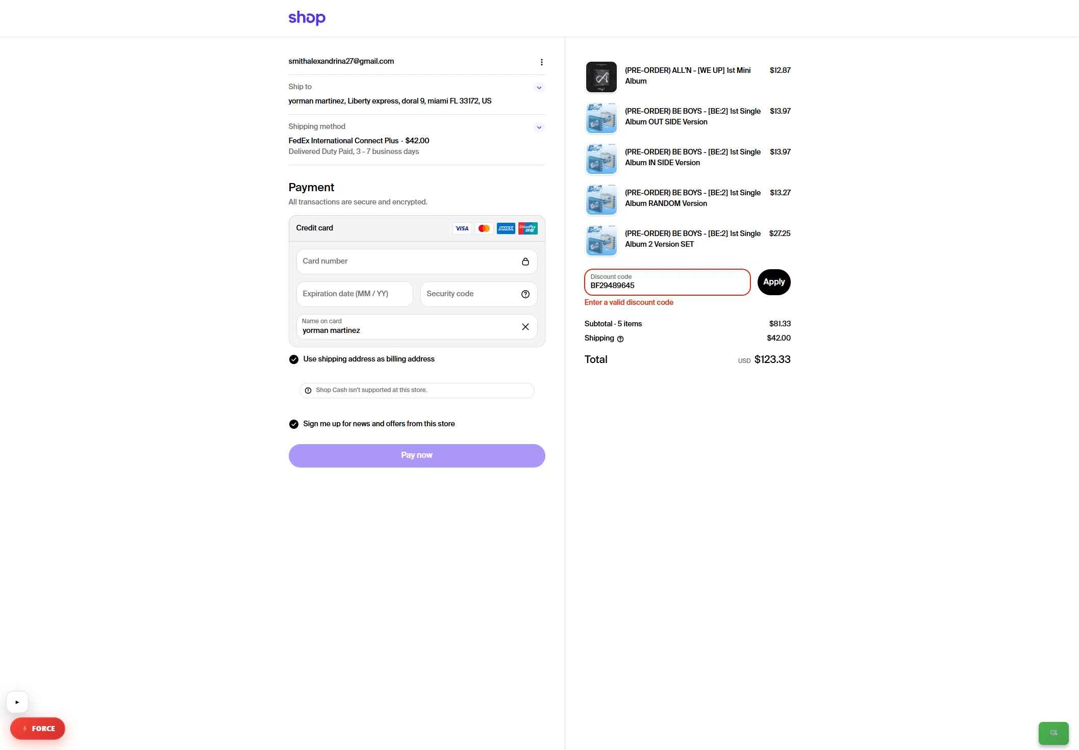 Verification screenshot for Free Gift Get Rewards When You Install App at TikTok Shop — 2mo ago