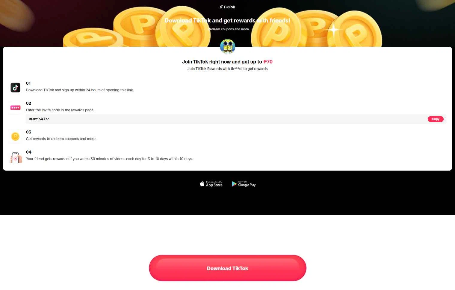 Verification screenshot for $70 Off Get up to 50 When Sign up (new Customers Only) at TikTok Shop — 5mo ago