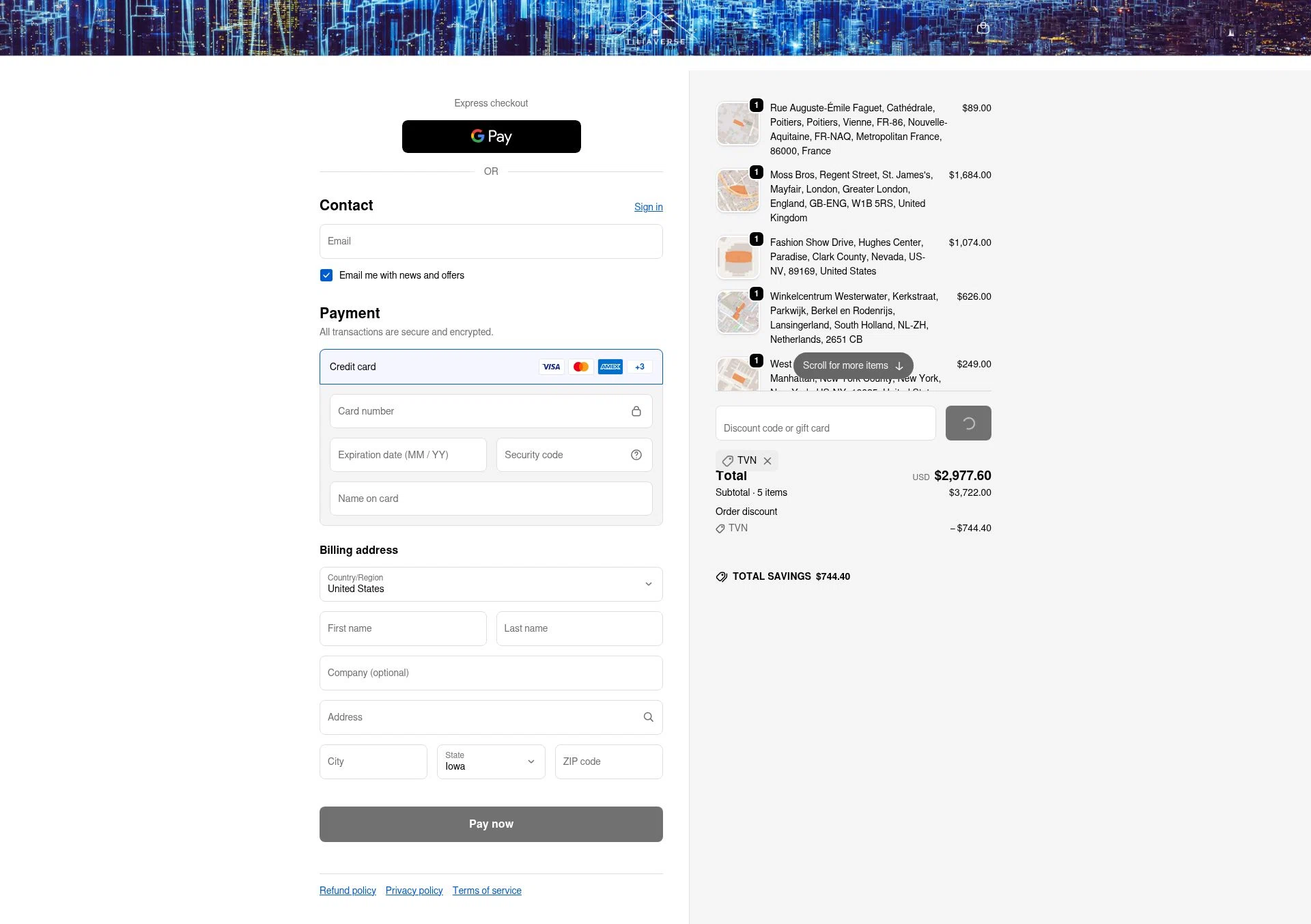 Tilia.Earth checkout page showing Tilia.Earth promo code box | Screenshot taken by SimplyCodes community member on Feb 7, 2026