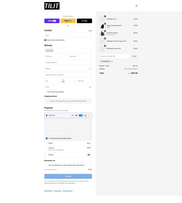 Tilit checkout page showing Tilit discount code box | Screenshot taken by SimplyCodes community member on Aug 27, 2025