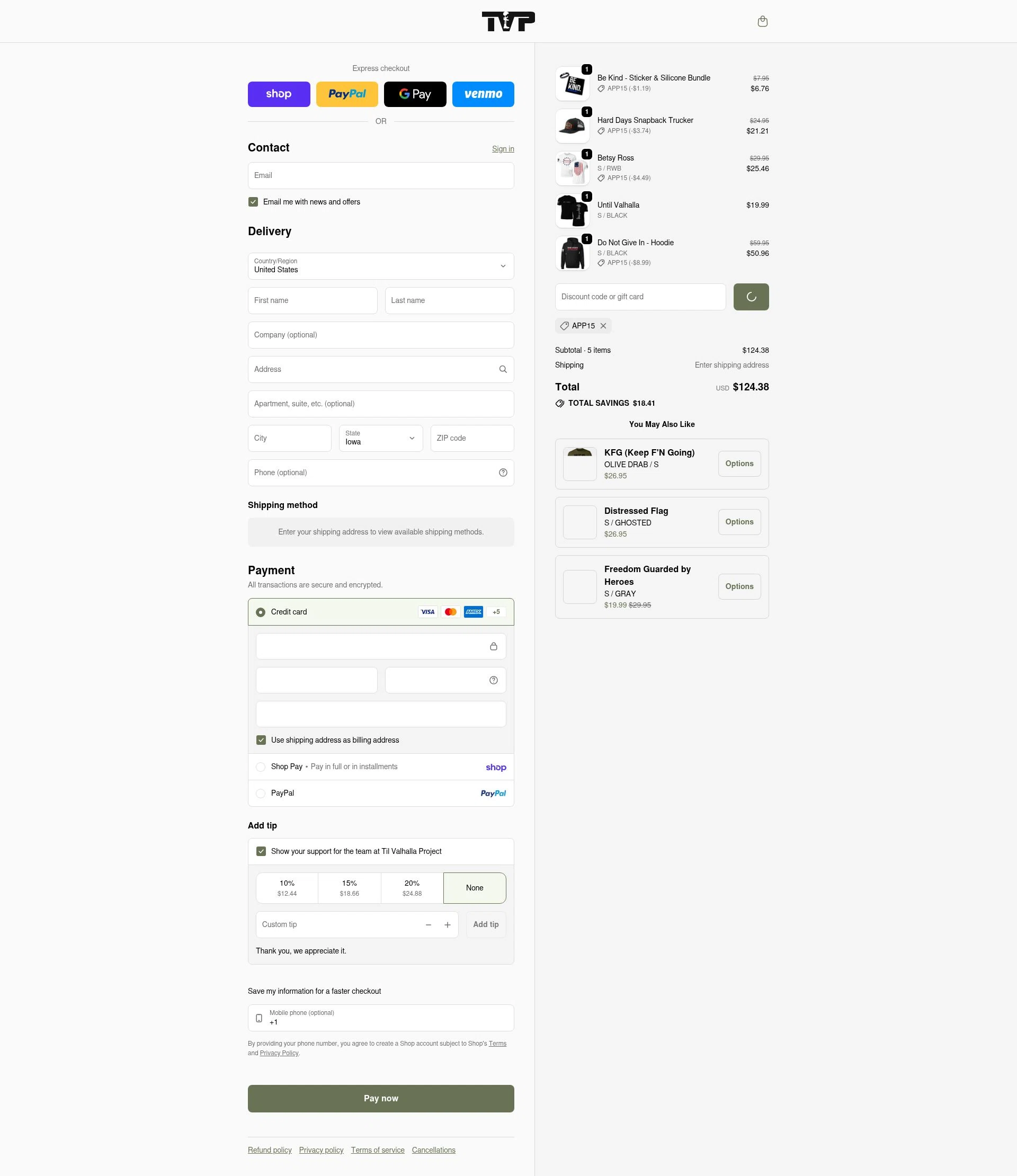 Til Valhalla Project checkout page showing Til Valhalla Project discount code box | Screenshot taken by SimplyCodes community member on Feb 12, 2026