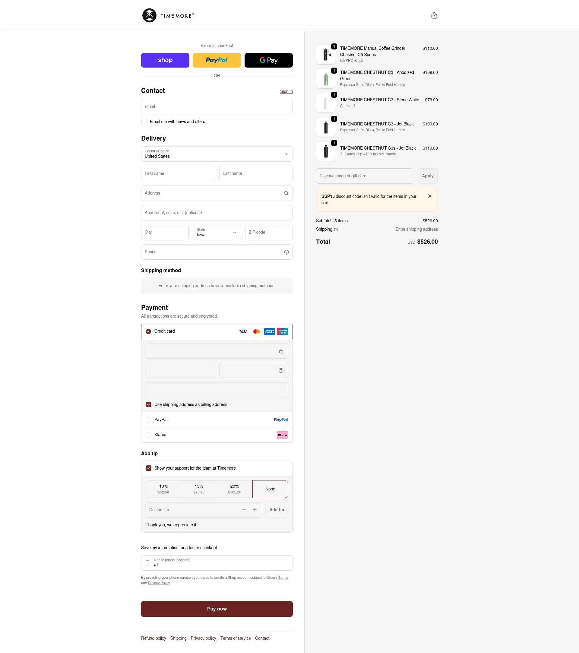Time More checkout page showing Time More promo code box | Screenshot taken by SimplyCodes community member on Jan 31, 2026