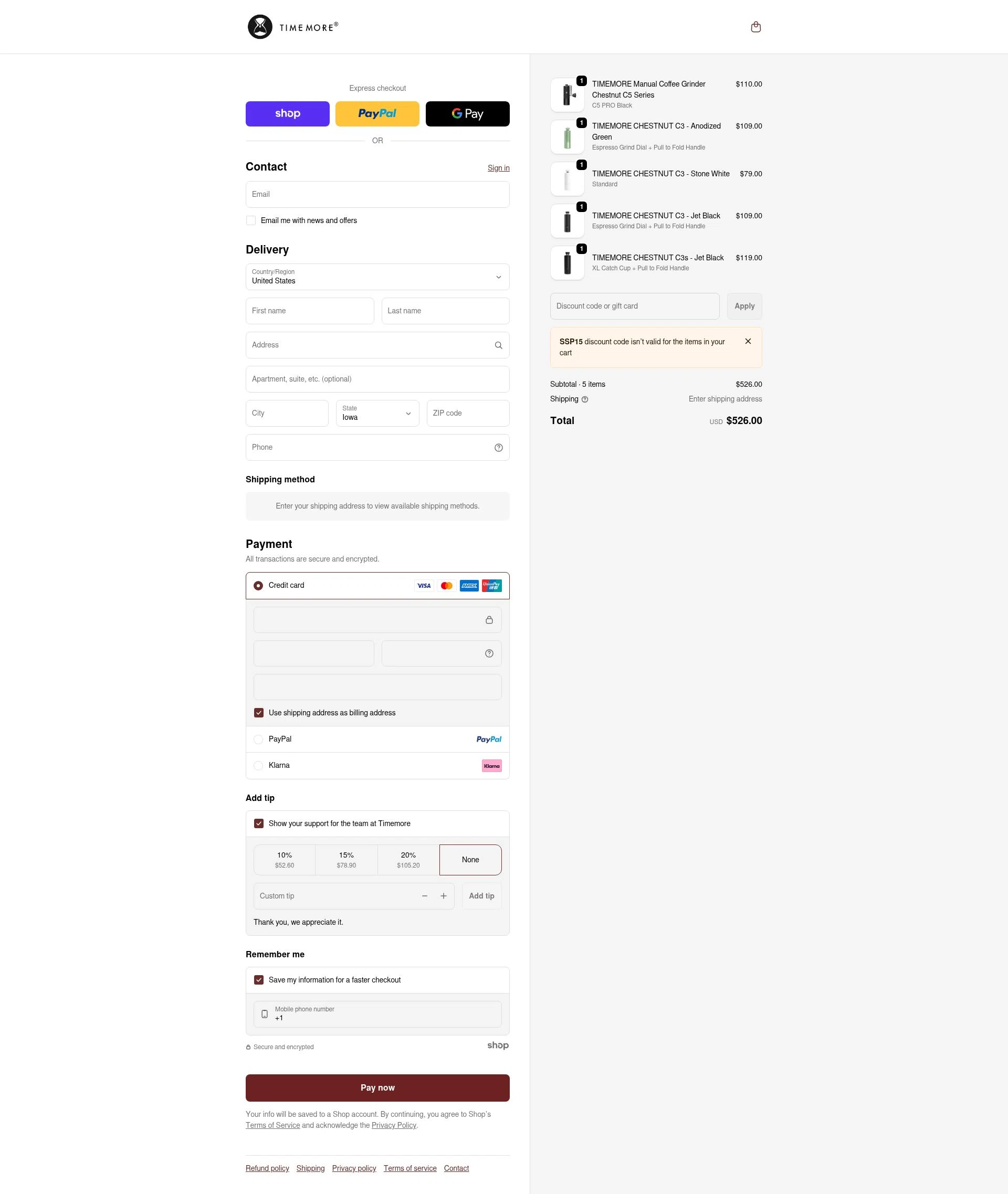 Time More checkout page showing Time More promo code box | Screenshot taken by SimplyCodes community member on Jan 26, 2026