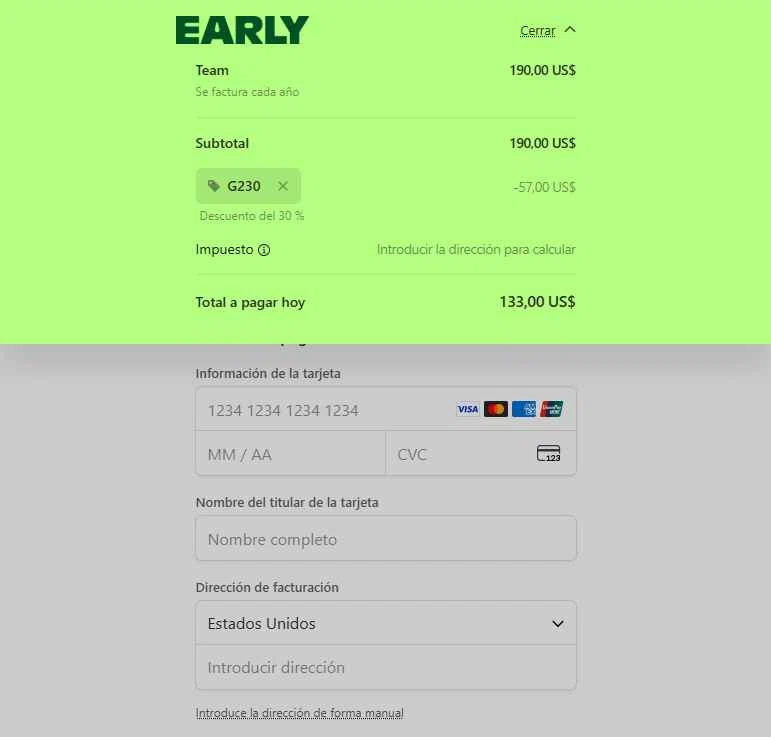 Timeular checkout page showing Timeular promo code box | Screenshot taken by SimplyCodes community member on Sep 8, 2025