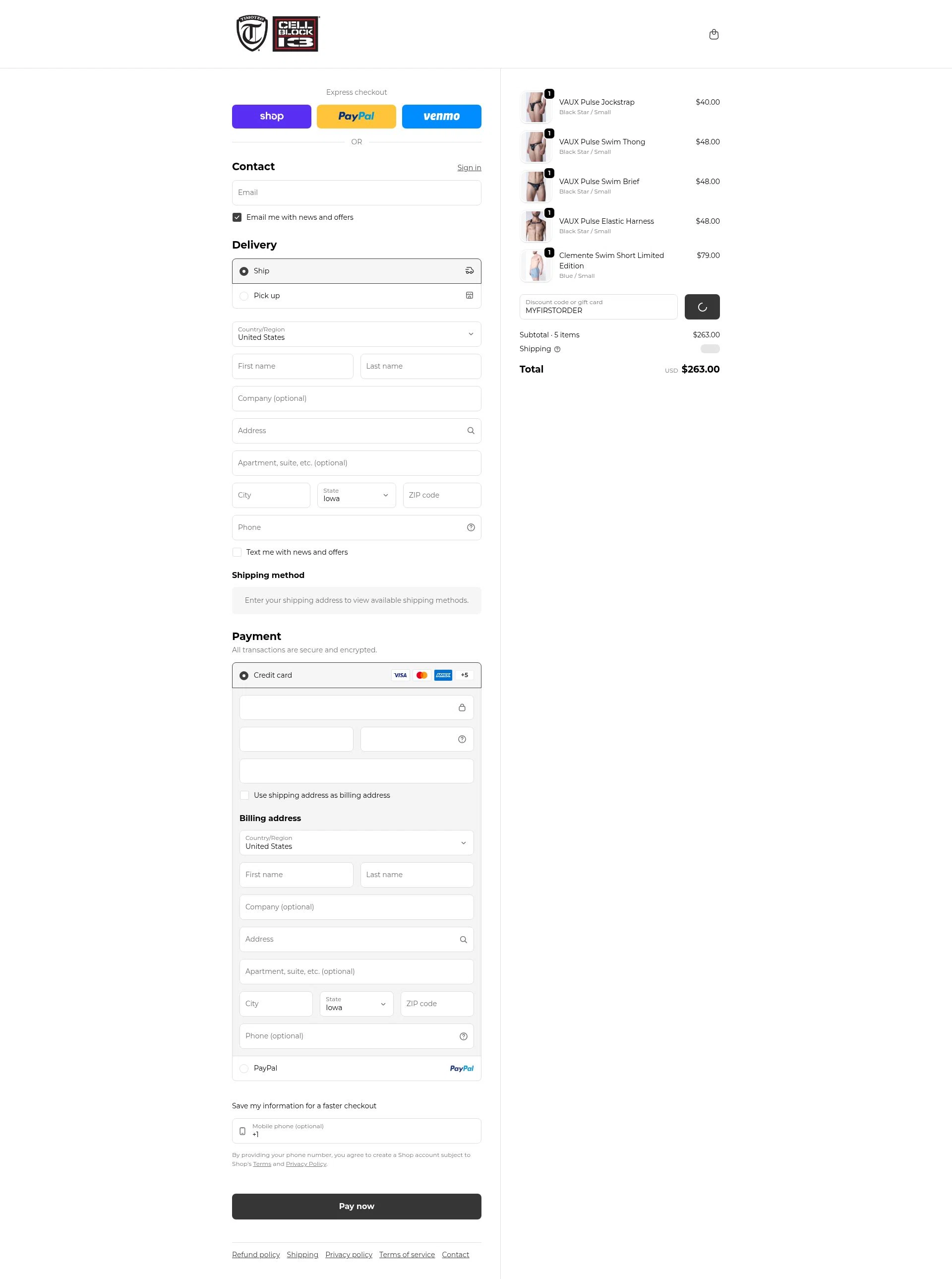 Timoteo checkout page showing Timoteo promo code box | Screenshot taken by SimplyCodes community member on Feb 19, 2026