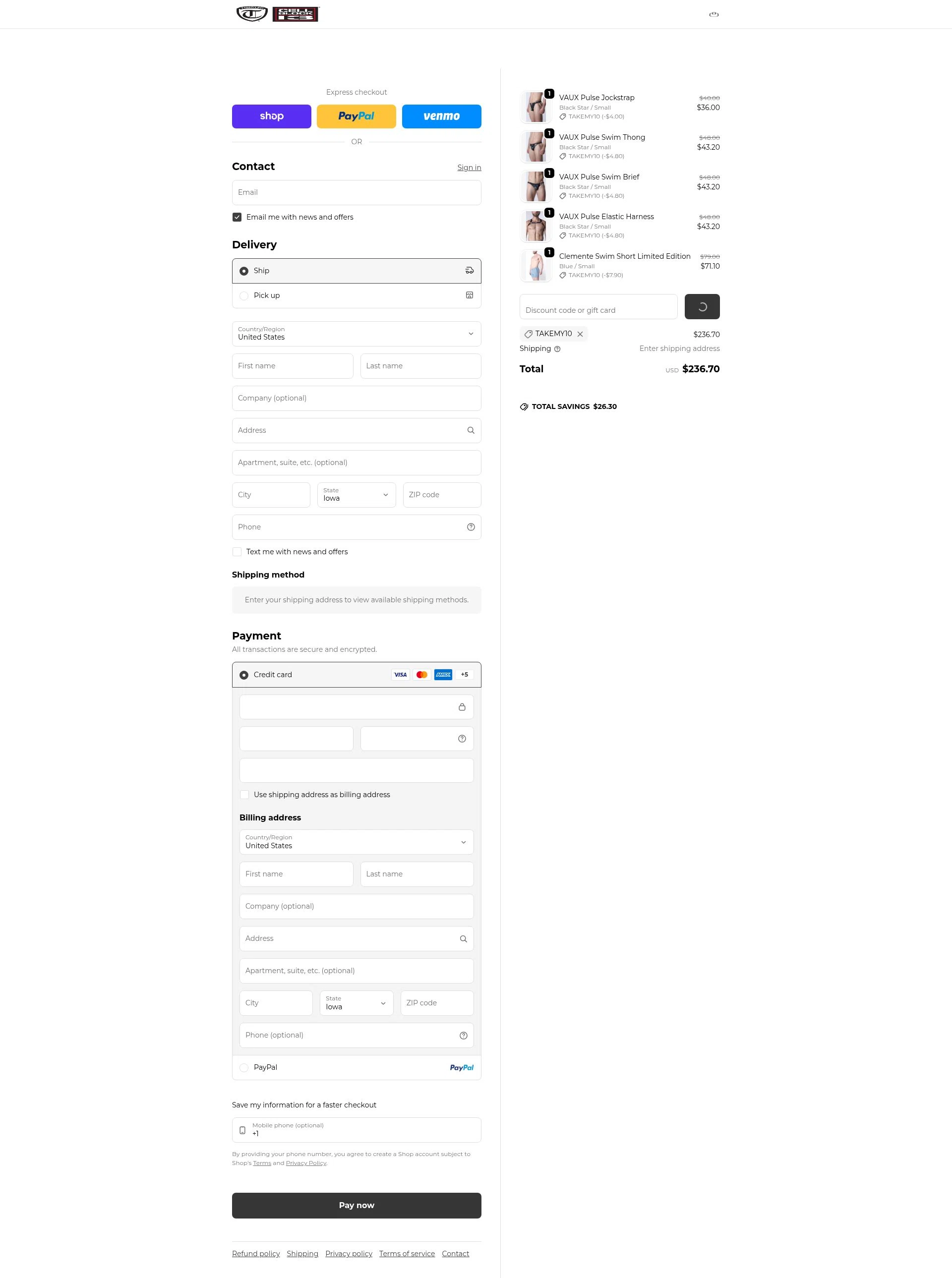 Timoteo checkout page showing Timoteo promo code box | Screenshot taken by SimplyCodes community member on Feb 19, 2026