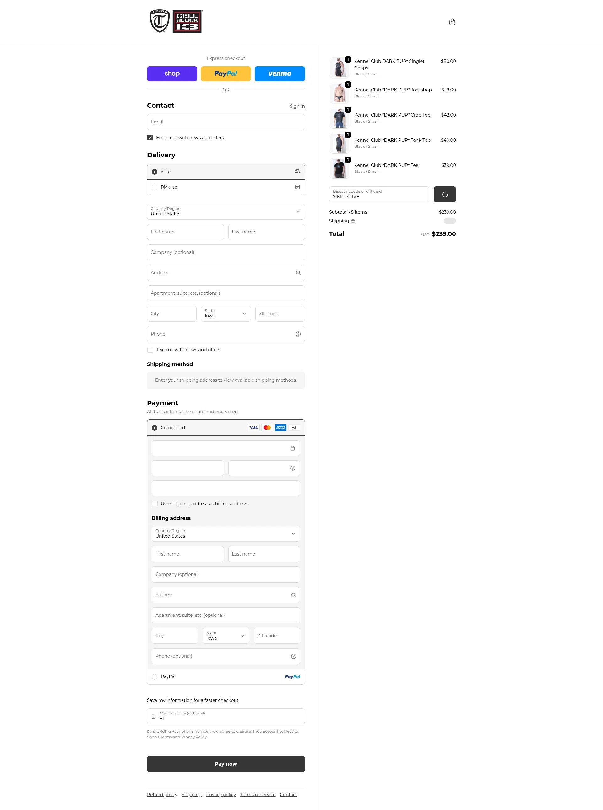 Timoteo checkout page showing Timoteo promo code box | Screenshot taken by SimplyCodes community member on Feb 15, 2026