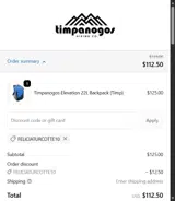 Timpanogos Hiking Co coupon verification screenshot