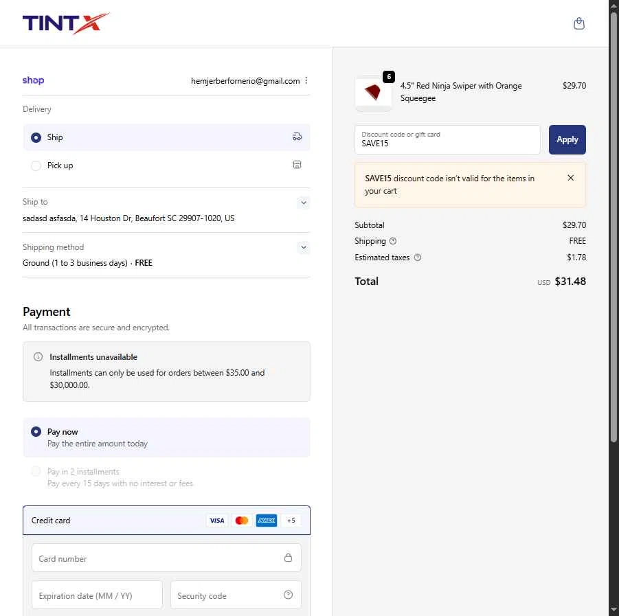 Uviron checkout page showing Uviron discount code box | Screenshot taken by SimplyCodes community member on Nov 11, 2025