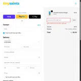 Tiny Saints coupon verification screenshot