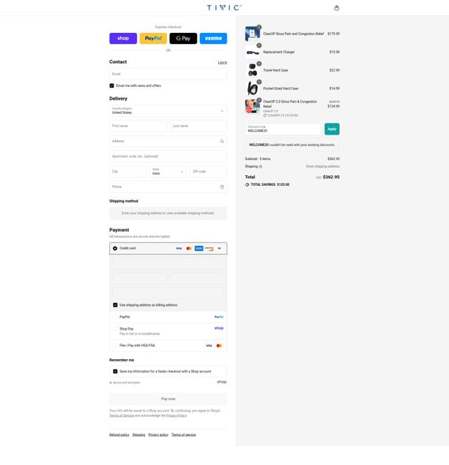 Tivic Health checkout page showing Tivic Health promo code box | Screenshot taken by SimplyCodes community member on Aug 28, 2025