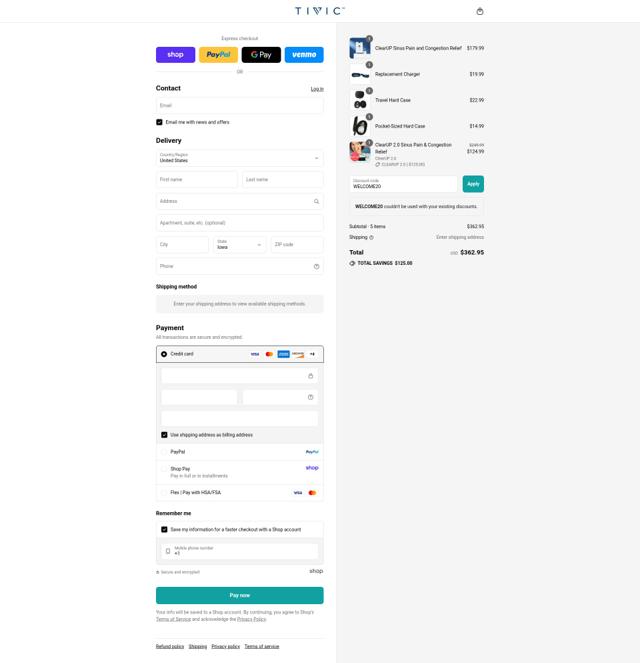 Tivic Health checkout page showing Tivic Health promo code box | Screenshot taken by SimplyCodes community member on Sep 6, 2025