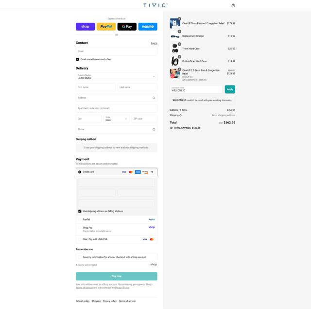 Tivic Health checkout page showing Tivic Health promo code box | Screenshot taken by SimplyCodes community member on Sep 2, 2025