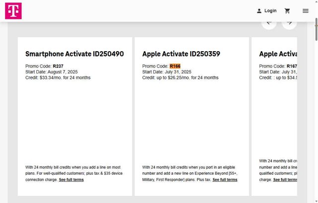 T-Mobile checkout page showing T-Mobile promo code box | Screenshot taken by SimplyCodes community member on Aug 29, 2025