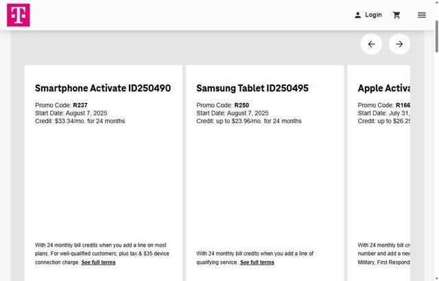 T-Mobile checkout page showing T-Mobile promo code box | Screenshot taken by SimplyCodes community member on Aug 20, 2025