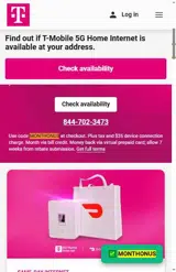 T-Mobile Home Internet coupon verification screenshot