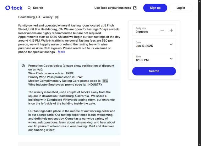 Tock checkout page showing Tock discount code box | Screenshot taken by SimplyCodes community member on Jun 17, 2025