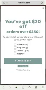 10%off coupon verification screenshot