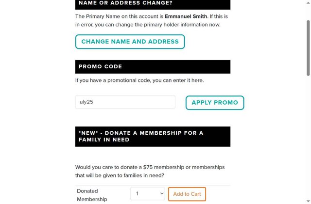 Toledo Zoo checkout page showing Toledo Zoo promo code box | Screenshot taken by SimplyCodes community member on Jul 26, 2025