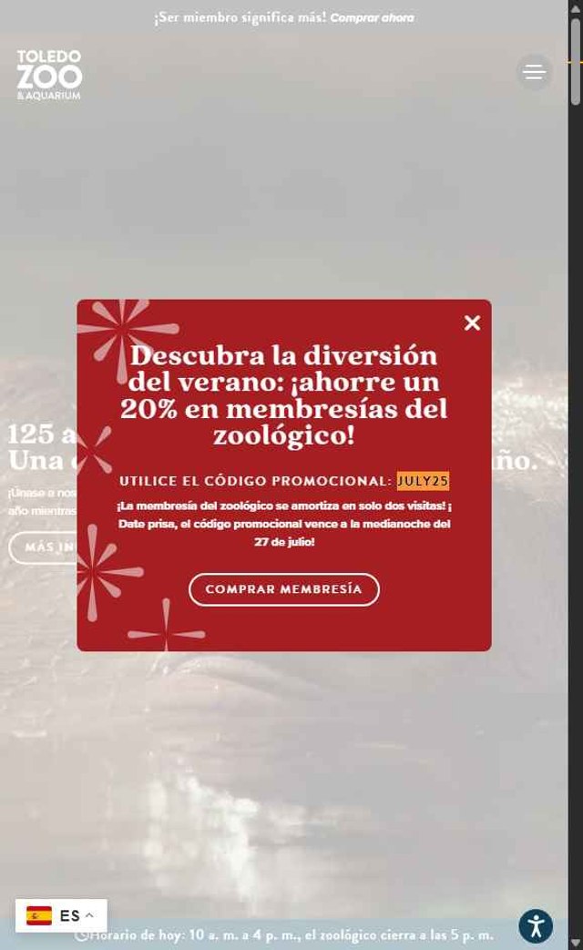 Toledo Zoo checkout page showing Toledo Zoo promo code box | Screenshot taken by SimplyCodes community member on Jul 25, 2025