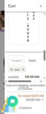 sese coupon verification screenshot